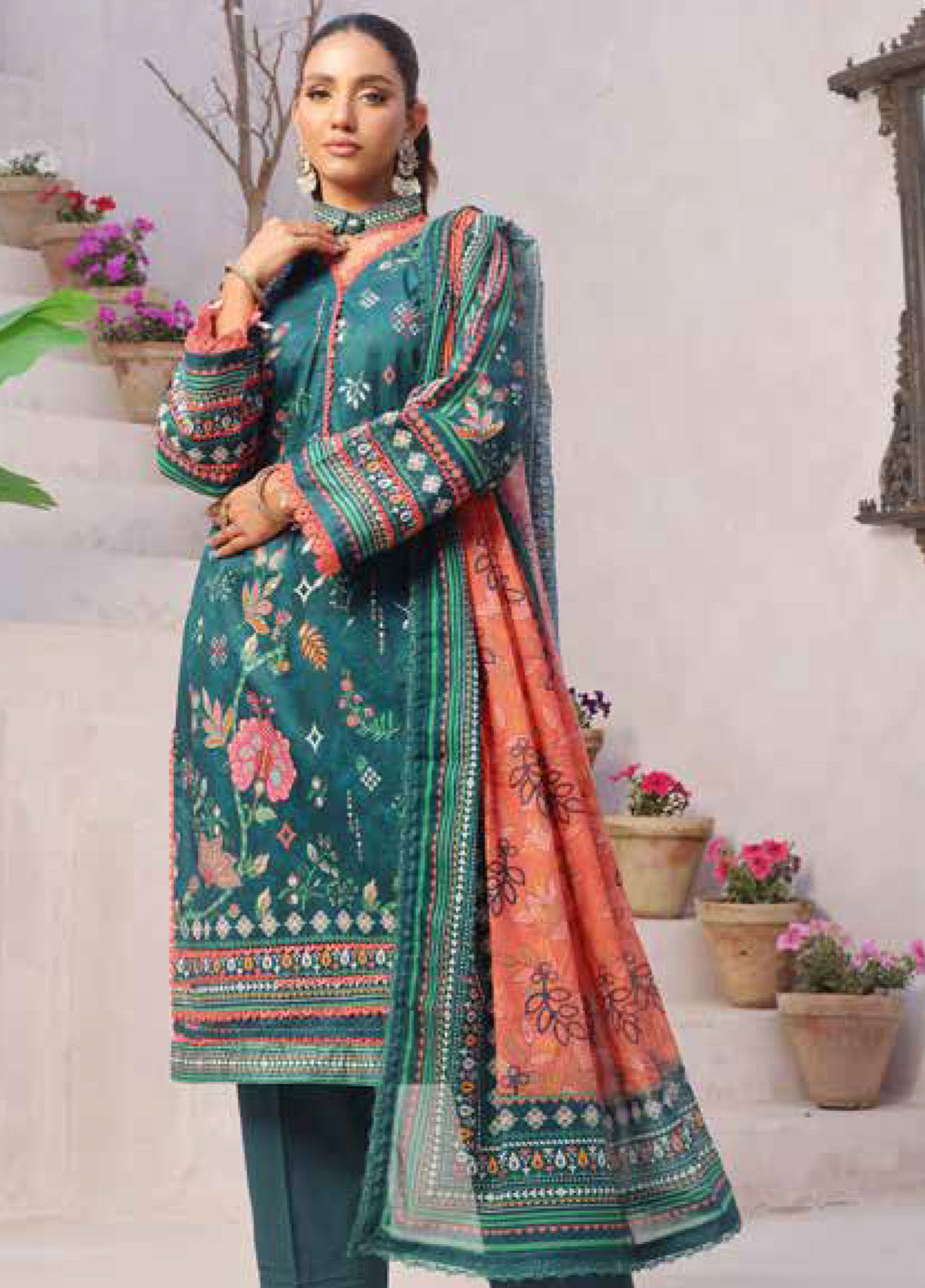 Alzohaib Colors Digital Printed Lawn 3 Piece Unstitched Suit AZ24CDPV4 D-07 Alzohaib Colors Digital Printed Lawn 3 Piece Unstitched Suit AZ24CDPV4 D-07