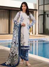 Alzohaib Luxury Printed Lawn 3 Piece Unstitched Suit AZ25LLP D-02