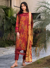 Alzohaib Luxury Printed Lawn 3 Piece Unstitched Suit AZ25LLP D-06