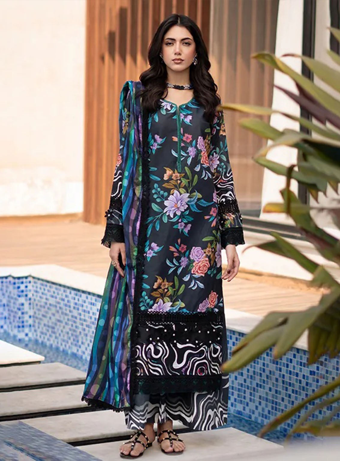 Alzohaib Luxury Printed Lawn 3 Piece Unstitched Suit AZ25LLP D-08 Alzohaib Luxury Printed Lawn 3 Piece Unstitched Suit AZ25LLP D-08