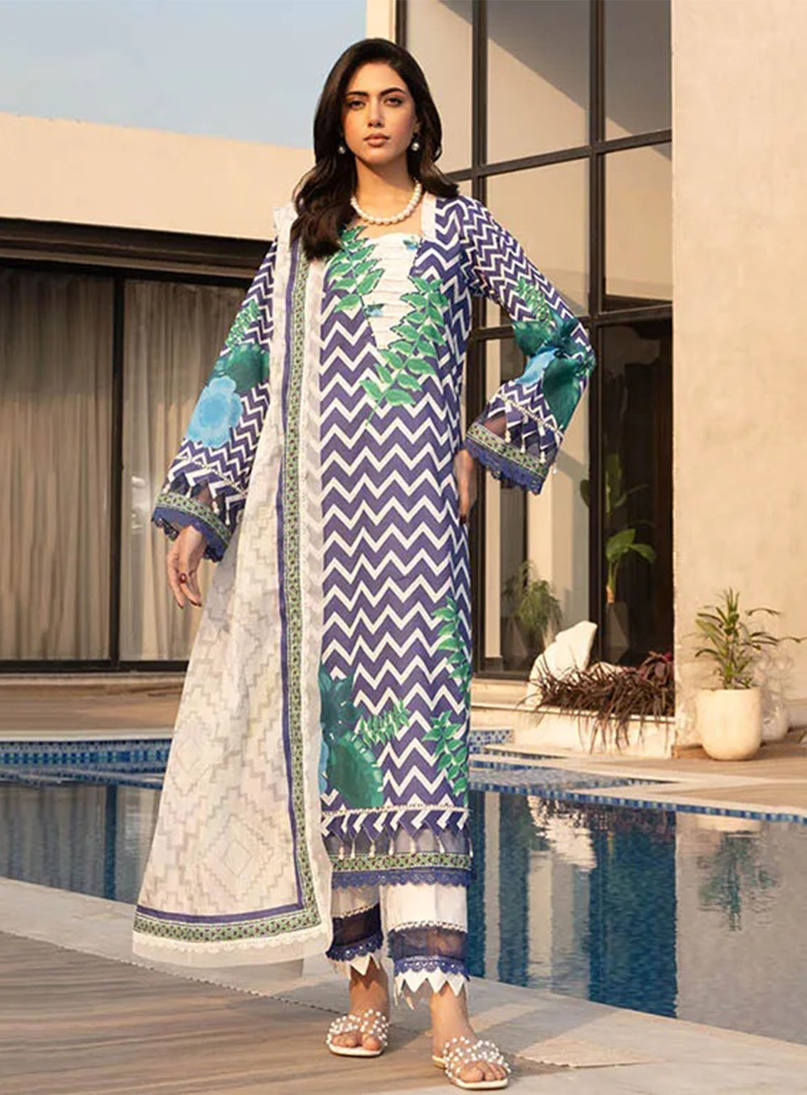 Alzohaib Luxury Printed Lawn 3 Piece Unstitched Suit AZ25LLP D-11 Alzohaib Luxury Printed Lawn 3 Piece Unstitched Suit AZ25LLP D-11