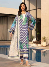 Alzohaib Luxury Printed Lawn 3 Piece Unstitched Suit AZ25LLP D-11