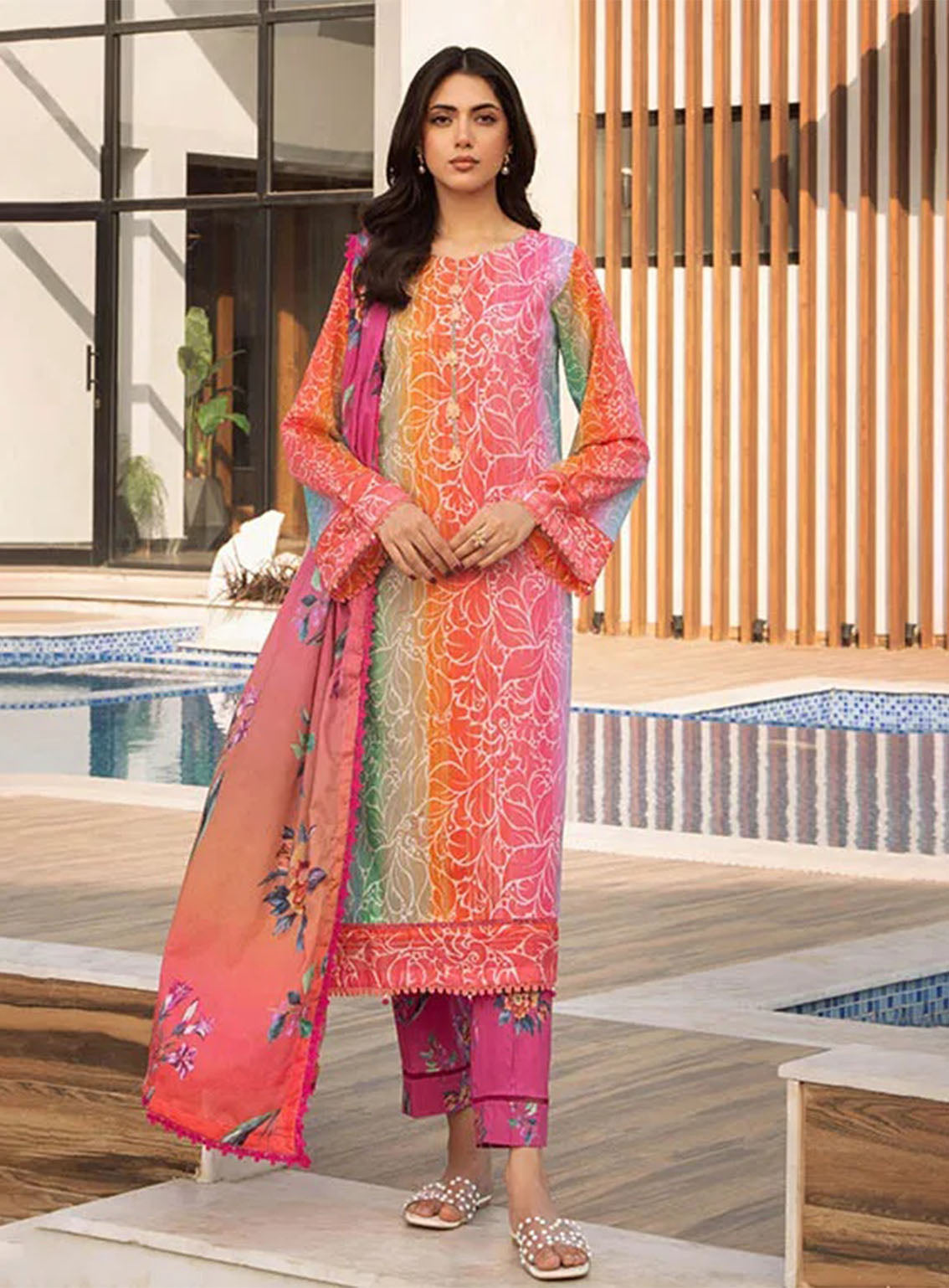 Alzohaib Luxury Printed Lawn 3 Piece Unstitched Suit AZ25LLP D-13 Alzohaib Luxury Printed Lawn 3 Piece Unstitched Suit AZ25LLP D-13