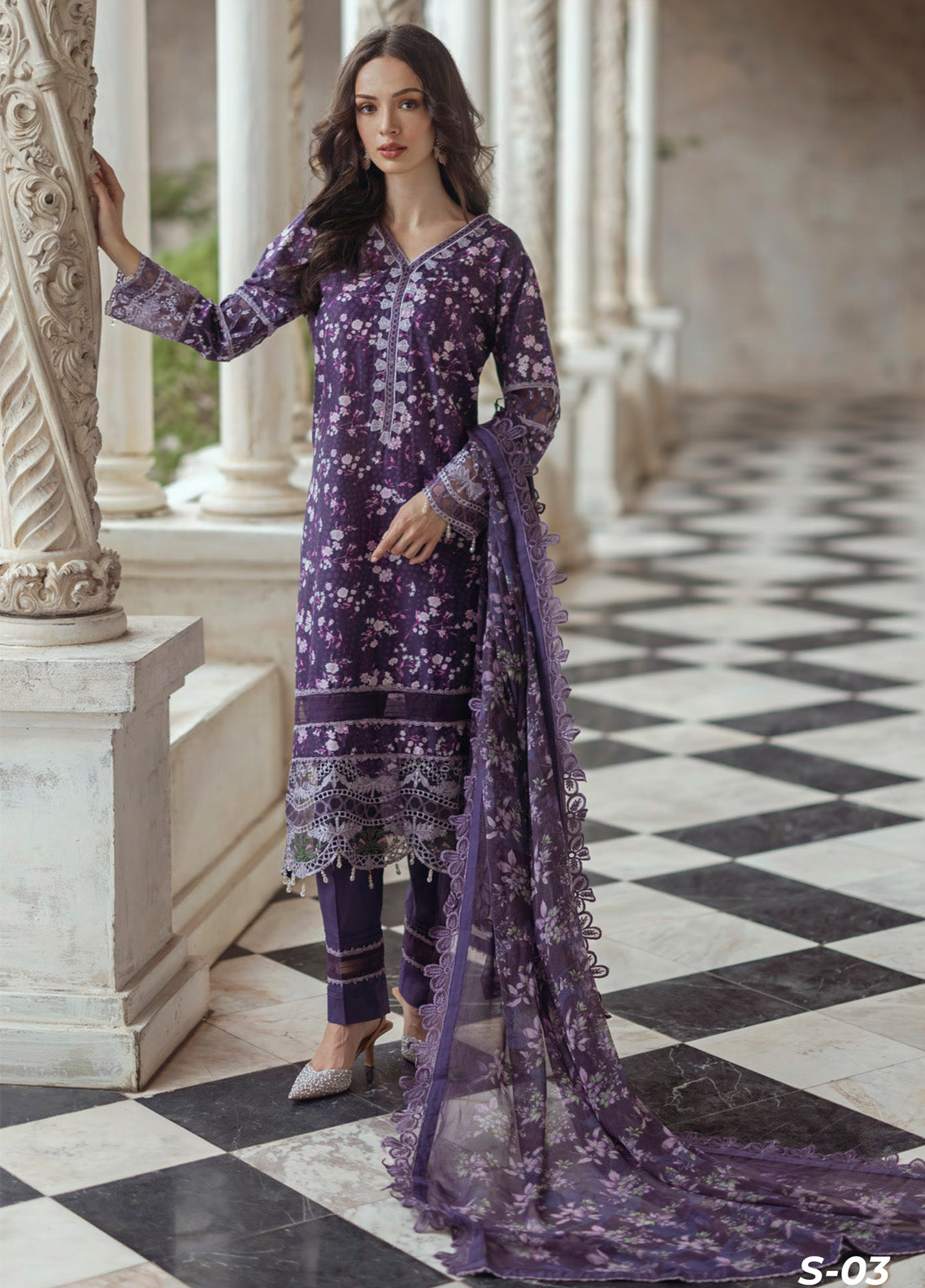 Alzohaib Sunshine Bloom Embroidered Cambric 3 Piece Unstitched Suit AZ24SBCW SB-03 Alzohaib Sunshine Bloom Embroidered Cambric 3 Piece Unstitched Suit AZ24SBCW SB-03