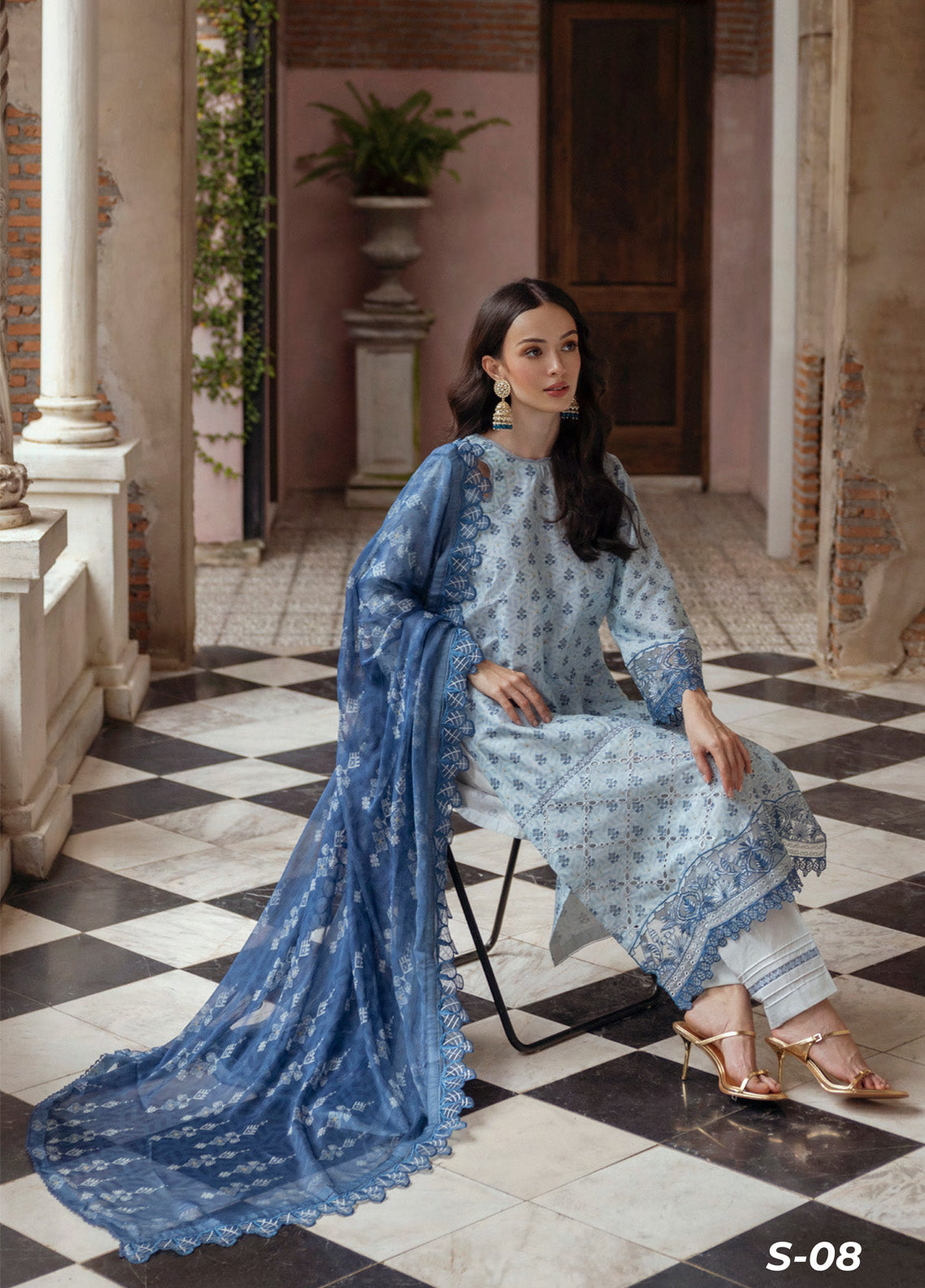 Alzohaib Sunshine Bloom Embroidered Cambric 3 Piece Unstitched Suit AZ24SBCW SB-08 Alzohaib Sunshine Bloom Embroidered Cambric 3 Piece Unstitched Suit AZ24SBCW SB-08