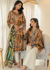 Alzohaib Sunshine Bloom Printed Cotton Satin 3 Piece Unstitched Suit AZ24SB SCS-01