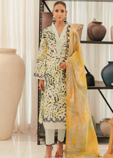Alzohaib Sunshine Bloom Printed Cotton Satin 3 Piece Unstitched Suit AZ24SB SCS-06