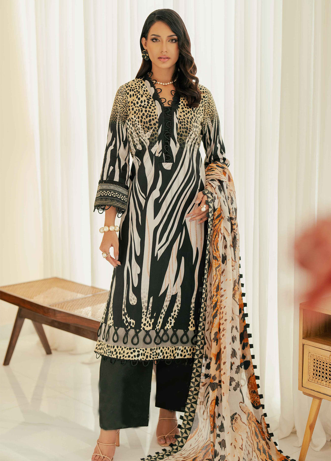 Alzohaib Sunshine Bloom Printed Cotton Satin 3 Piece Unstitched Suit AZ24SB SCS-08 Alzohaib Sunshine Bloom Printed Cotton Satin 3 Piece Unstitched Suit AZ24SB SCS-08