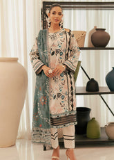 Alzohaib Sunshine Bloom Printed Cotton Satin 3 Piece Unstitched Suit AZ24SB SCS-12