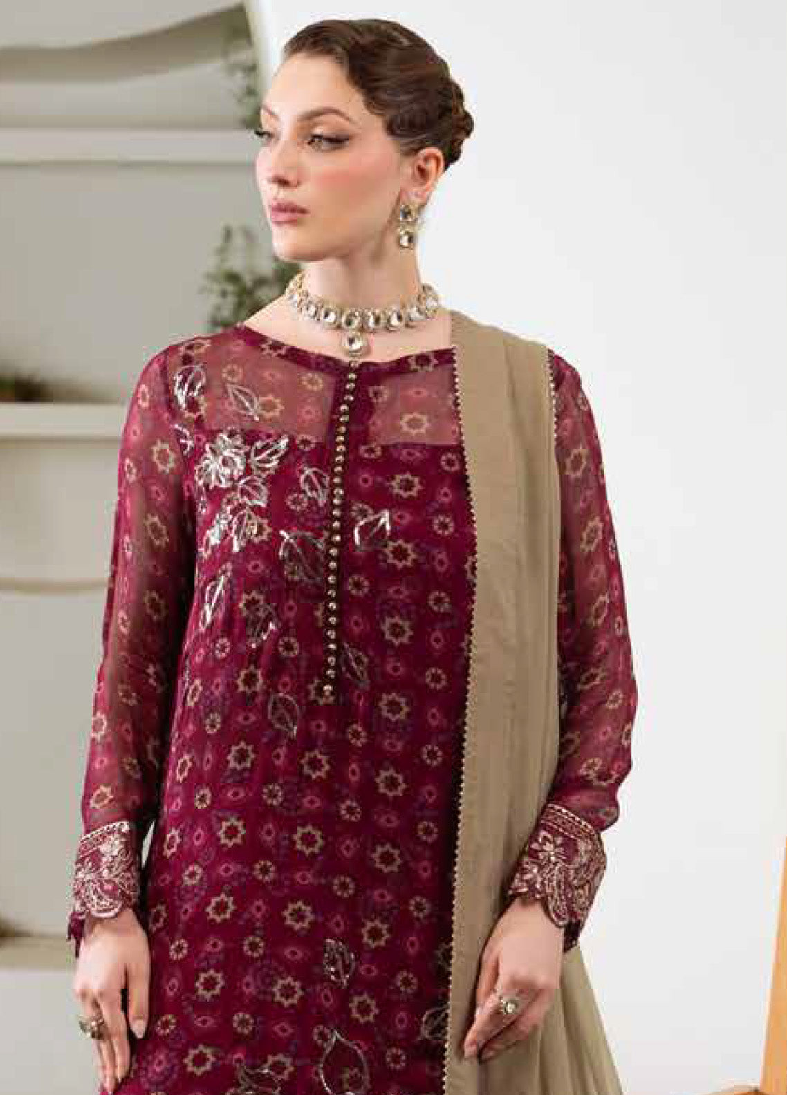 Amaya By Nureh Luxury Embroidered Chiffon 3 Piece Unstitched Suit NU25ALEC D-AM-20 Amaya By Nureh Luxury Embroidered Chiffon 3 Piece Unstitched Suit NU25ALEC D-AM-20