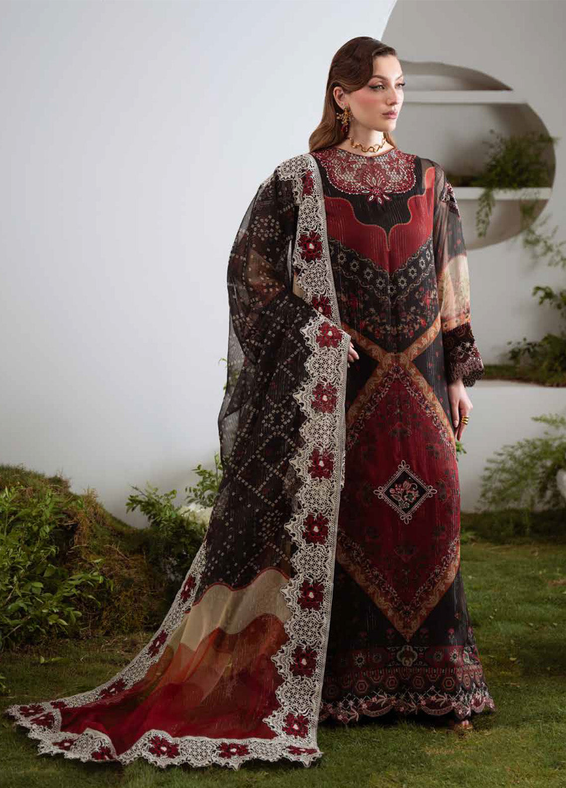 Amaya By Nureh Luxury Embroidered Chiffon 3 Piece Unstitched Suit NU25ALEC D-AM-22 Amaya By Nureh Luxury Embroidered Chiffon 3 Piece Unstitched Suit NU25ALEC D-AM-22