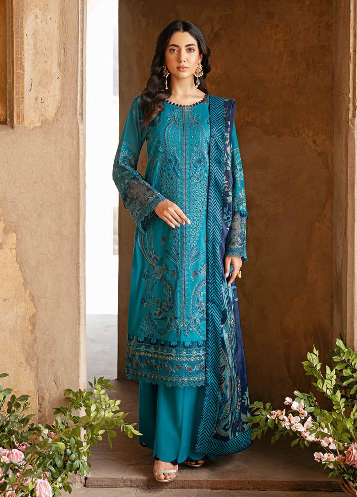 Andaaz By Ramsha Embroidered Lawn Unstitched 3 Piece Suit - 01 Andaaz By Ramsha Embroidered Lawn Unstitched 3 Piece Suit - 01