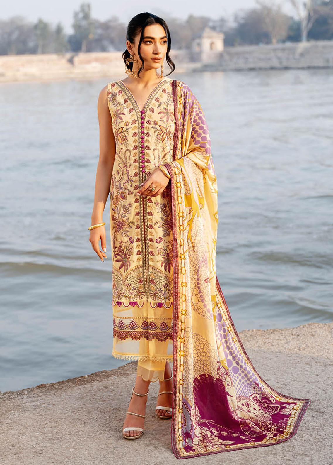 Andaaz By Ramsha Embroidered Lawn Unstitched 3 Piece Suit - 05 Andaaz By Ramsha Embroidered Lawn Unstitched 3 Piece Suit - 05