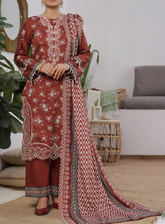 Anmol By VS Textile Embroidered Cottel 3 Piece Unstitched Suit VS24AC D-254