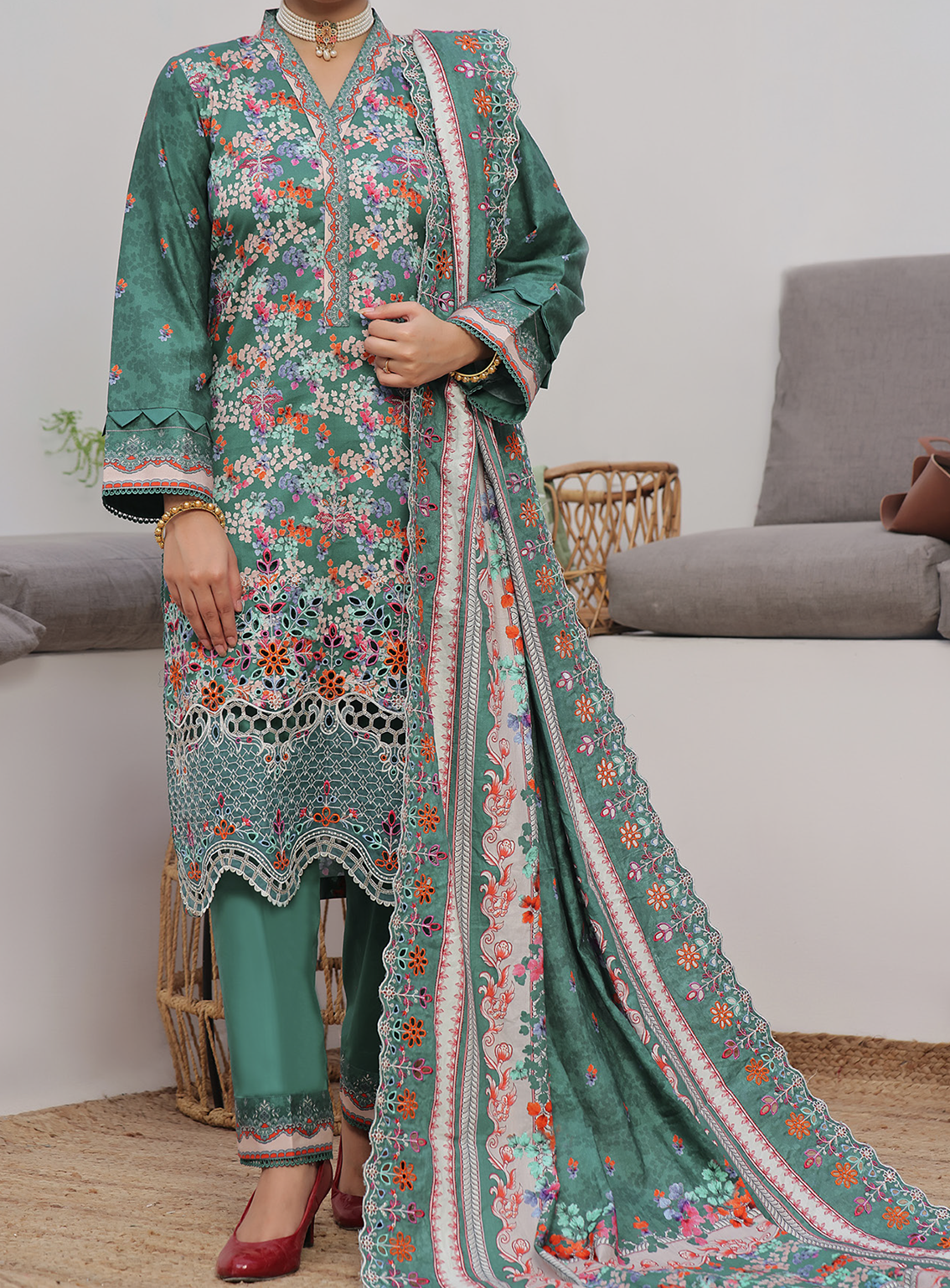 Anmol By VS Textile Embroidered Cottel 3 Piece Unstitched Suit VS24AC D-260 Anmol By VS Textile Embroidered Cottel 3 Piece Unstitched Suit VS24AC D-260