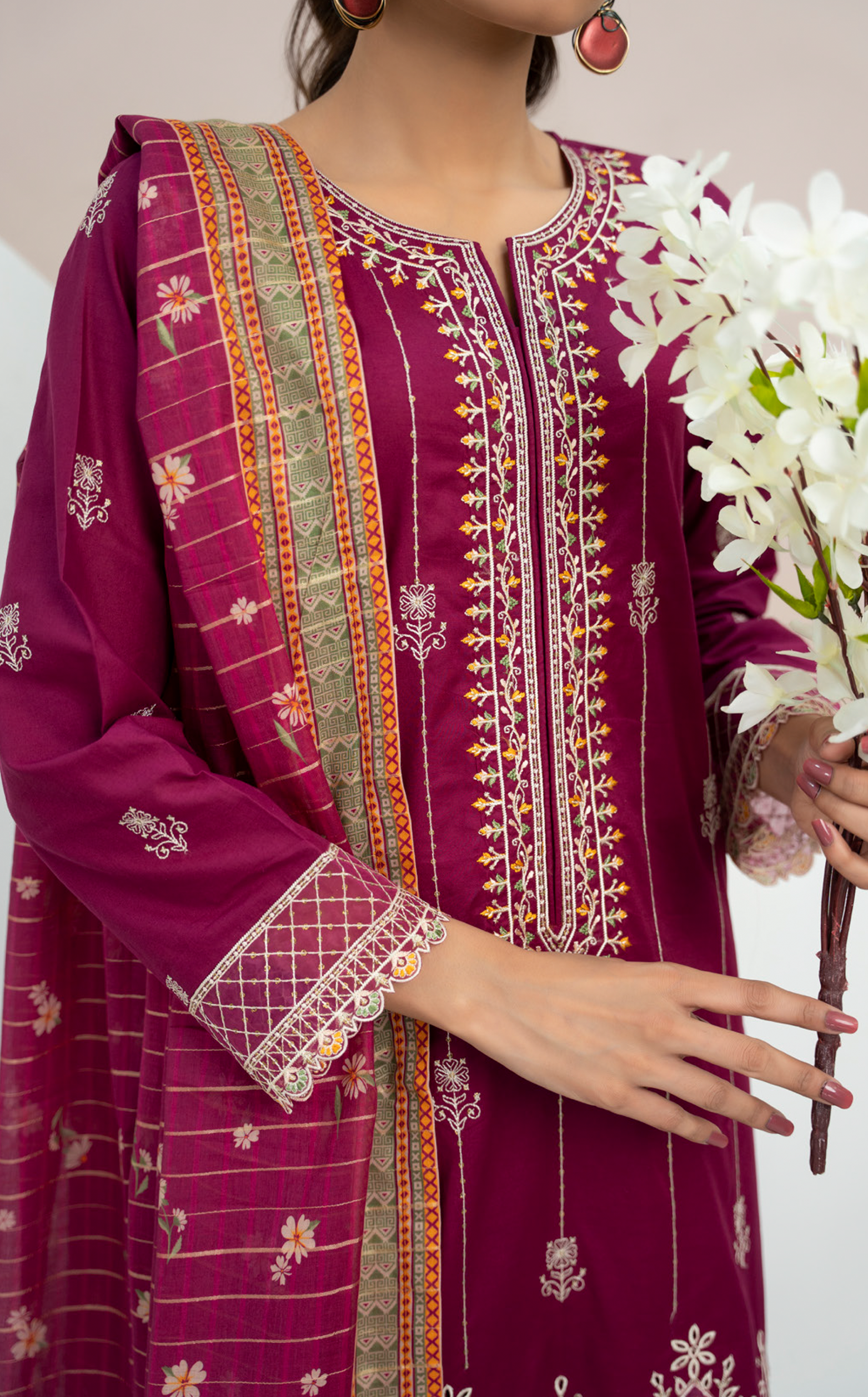 Anmol By VS Textile Embroidered Cotton 3 Piece Unstitched Suit VS24A ECV2-1011 Anmol By VS Textile Embroidered Cotton 3 Piece Unstitched Suit VS24A ECV2-1011