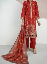 Anmol By VS Textile Embroidered Cotton 3 Piece Unstitched Suit VS24A ECV2-1017