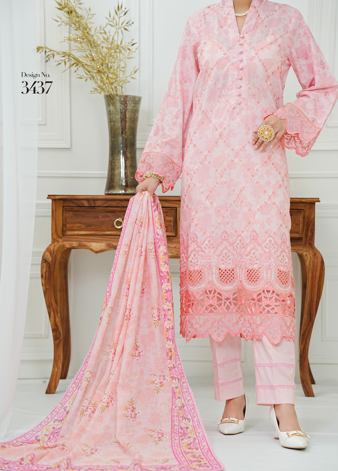 Anmol By VS Textile Embroidered Lawn 3 Piece Unstitched Suit VS25APE D-3437 Anmol By VS Textile Embroidered Lawn 3 Piece Unstitched Suit VS25APE D-3437