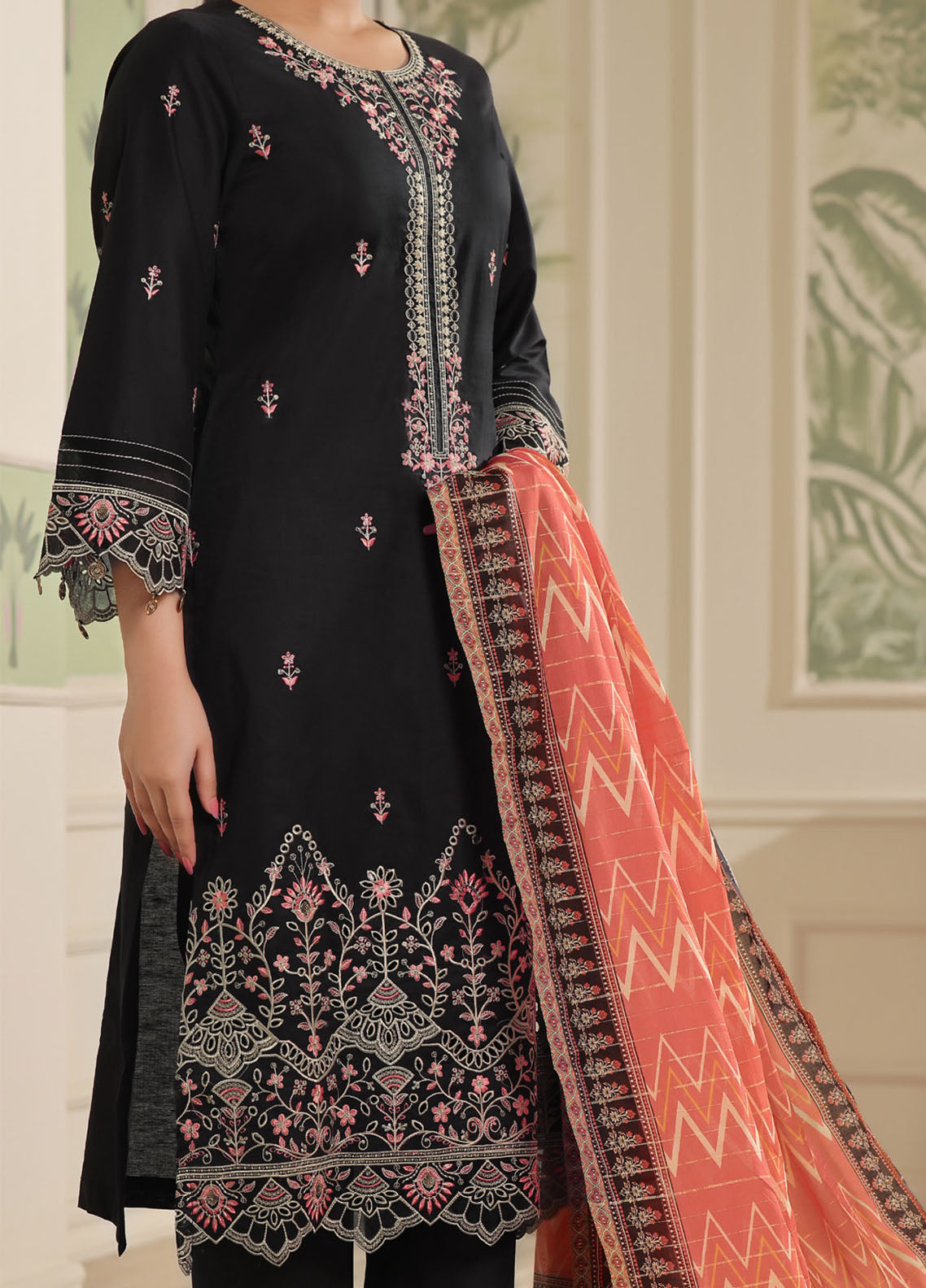 Anmol By VS Textile Embroidered Lawn With Fancy Zari Dupatta 3 Piece Unstitched Suit VS24AELFZD D-1010 Anmol By VS Textile Embroidered Lawn With Fancy Zari Dupatta 3 Piece Unstitched Suit VS24AELFZD D-1010