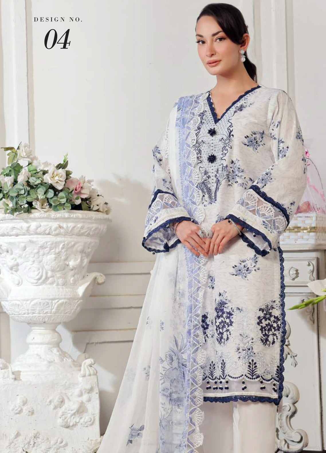 Applique Kari By Alzohaib Embroidered Lawn 3 Piece Unstitched Suit AZ25AK D-04 Applique Kari By Alzohaib Embroidered Lawn 3 Piece Unstitched Suit AZ25AK D-04
