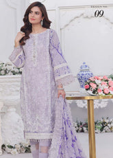 Applique Kari By Alzohaib Embroidered Lawn 3 Piece Unstitched Suit AZ25AK D-09