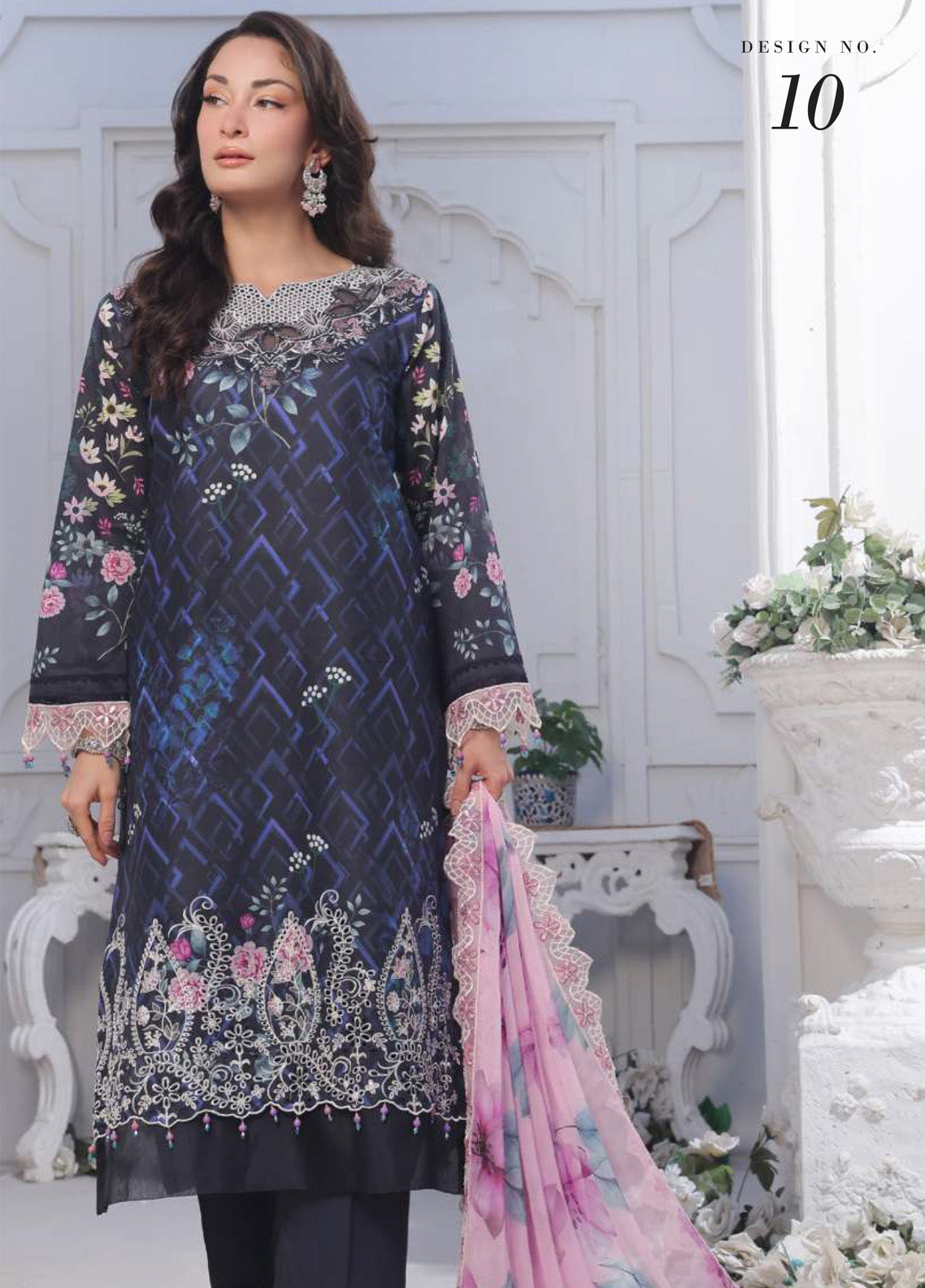 Applique Kari By Alzohaib Embroidered Lawn 3 Piece Unstitched Suit AZ25AK D-10 Applique Kari By Alzohaib Embroidered Lawn 3 Piece Unstitched Suit AZ25AK D-10