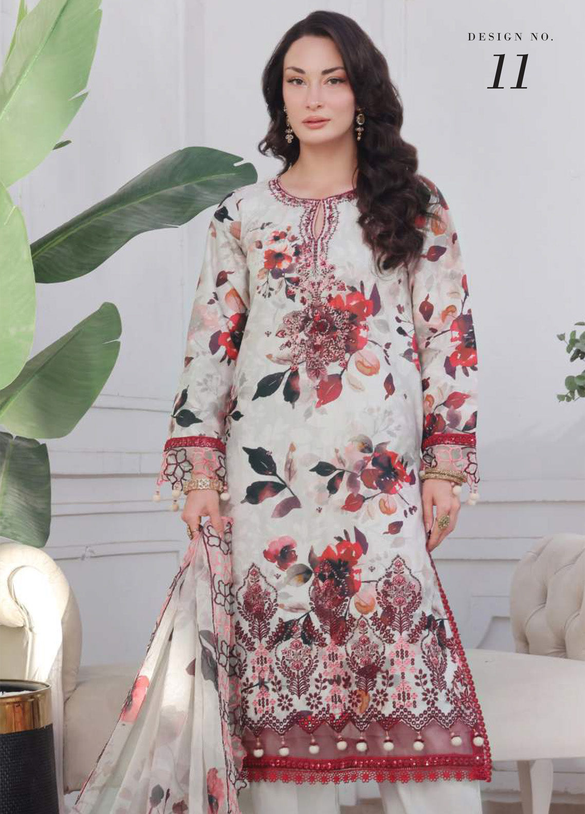Applique Kari By Alzohaib Embroidered Lawn 3 Piece Unstitched Suit AZ25AK D-11 Applique Kari By Alzohaib Embroidered Lawn 3 Piece Unstitched Suit AZ25AK D-11