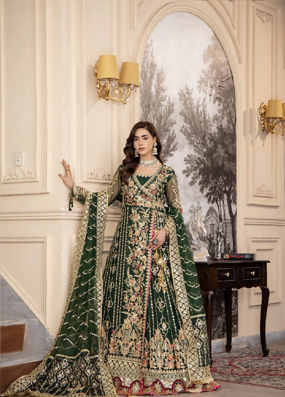 Areesha Luxury Embroidered Organza 3 Piece Unstitched Suit ARE25LC D-02 EMERALD GLOW Areesha Luxury Embroidered Organza 3 Piece Unstitched Suit ARE25LC D-02 EMERALD GLOW