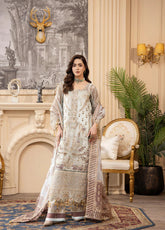 Areesha Luxury Embroidered Organza 3 Piece Unstitched Suit ARE25LC D-03 PEARL ORCHID