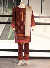 Aroob Embroidered Cotton 3 Piece Stitched Suit ARB25G D-MN-0154