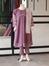 Aroob Fancy Embroidered Chiffon Suit Stitch 3 Piece ARB24G D-0101