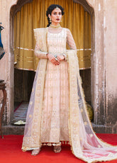 Arzoo By Zarqash Festive Embroidered Net 3 Piece Unstitched Suit ZQ25AF D-07 NAAZ