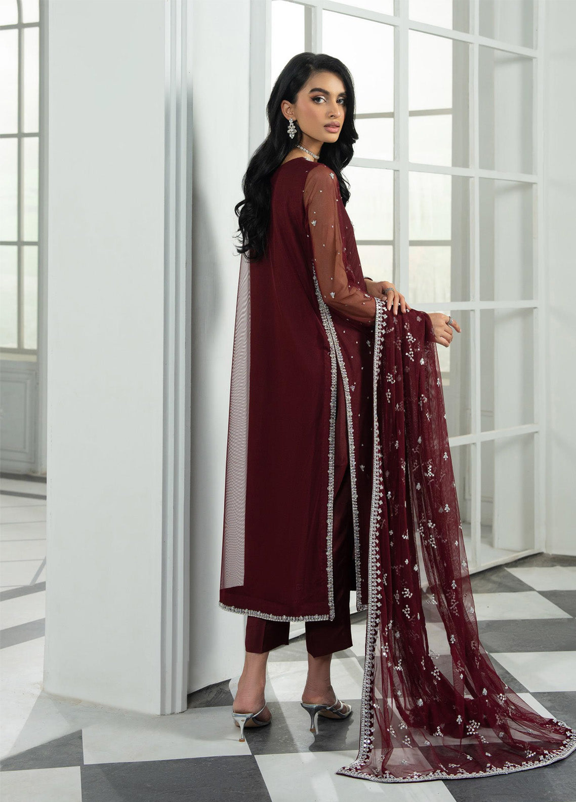 Arzou By Zarif Embroidered Net 3 Piece Unstitched Suit ZF25AF D-HW-04 SOLENA Arzou By Zarif Embroidered Net 3 Piece Unstitched Suit ZF25AF D-HW-04 SOLENA