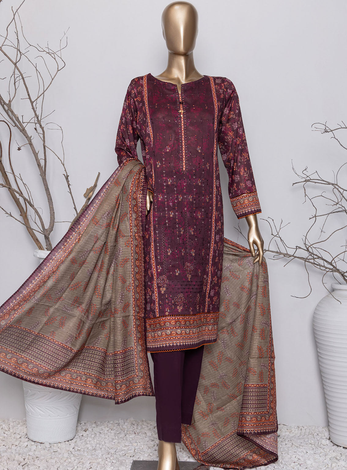 Asasa By HZ Textile Digital Embroidered Lawn 3 Piece Unstitched Suit HZ24AV4 AEL-64 Asasa By HZ Textile Digital Embroidered Lawn 3 Piece Unstitched Suit HZ24AV4 AEL-64