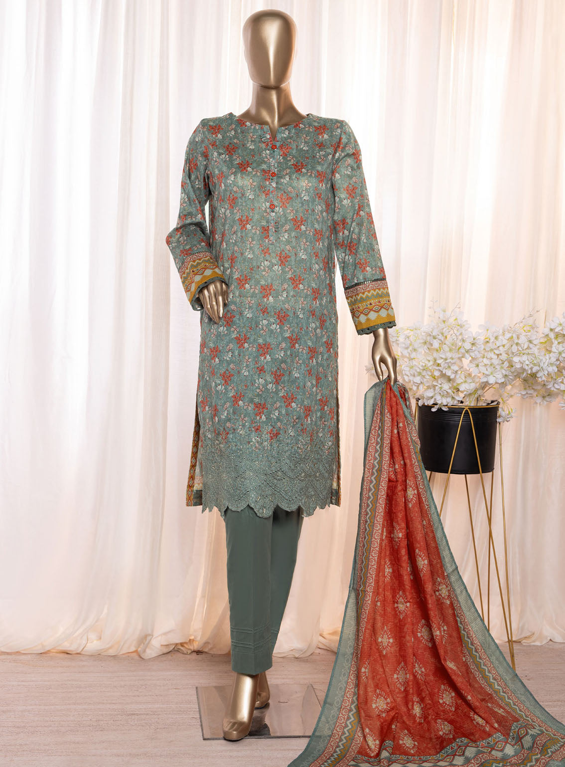 Asasa By HZ Textile Digital Embroidered Lawn 3 Piece Unstitched Suit HZ24AV4 AEL-89 Asasa By HZ Textile Digital Embroidered Lawn 3 Piece Unstitched Suit HZ24AV4 AEL-89