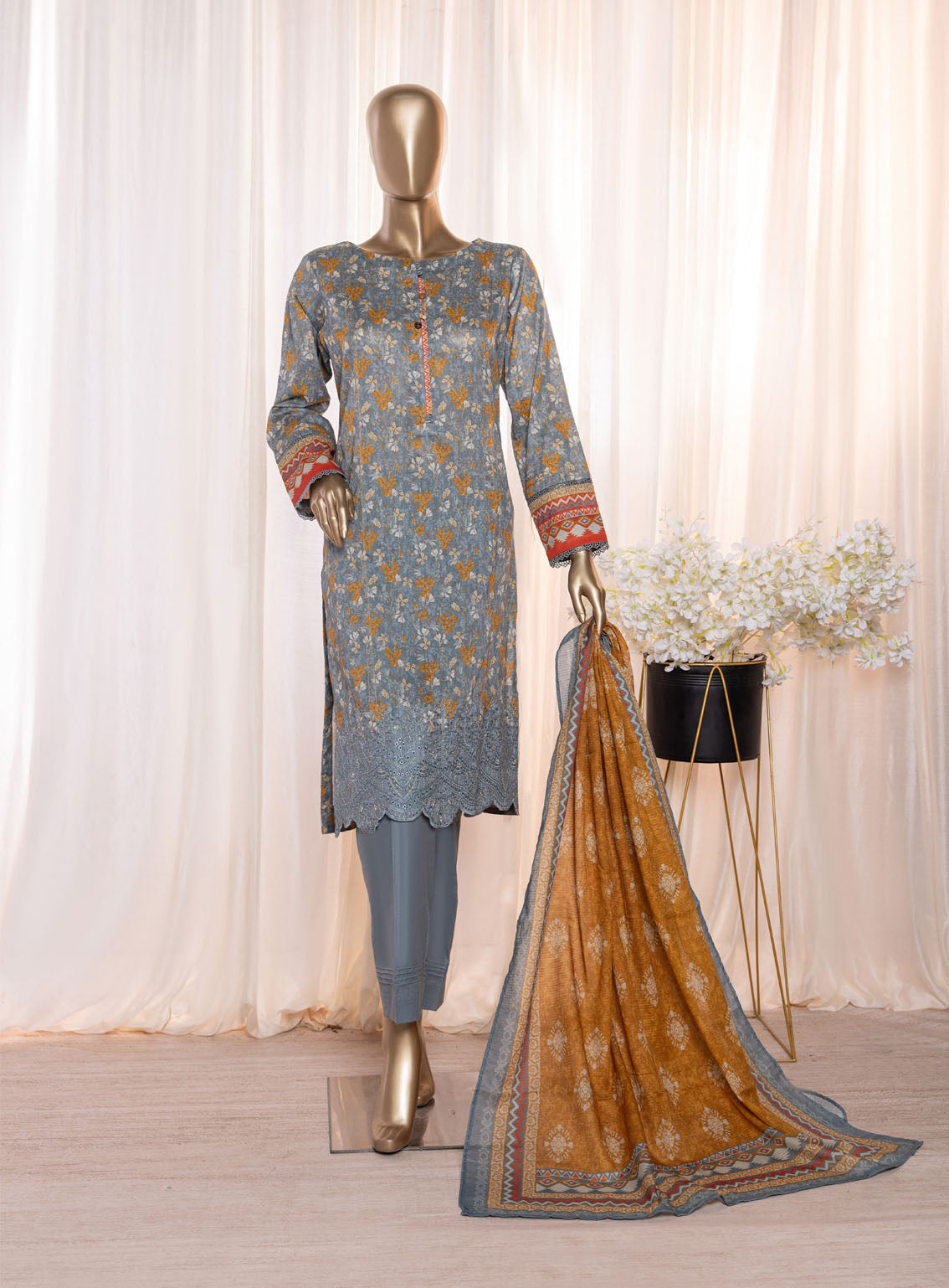 Asasa By HZ Textile Digital Embroidered Lawn 3 Piece Unstitched Suit HZ24AV4 AEL-90 Asasa By HZ Textile Digital Embroidered Lawn 3 Piece Unstitched Suit HZ24AV4 AEL-90