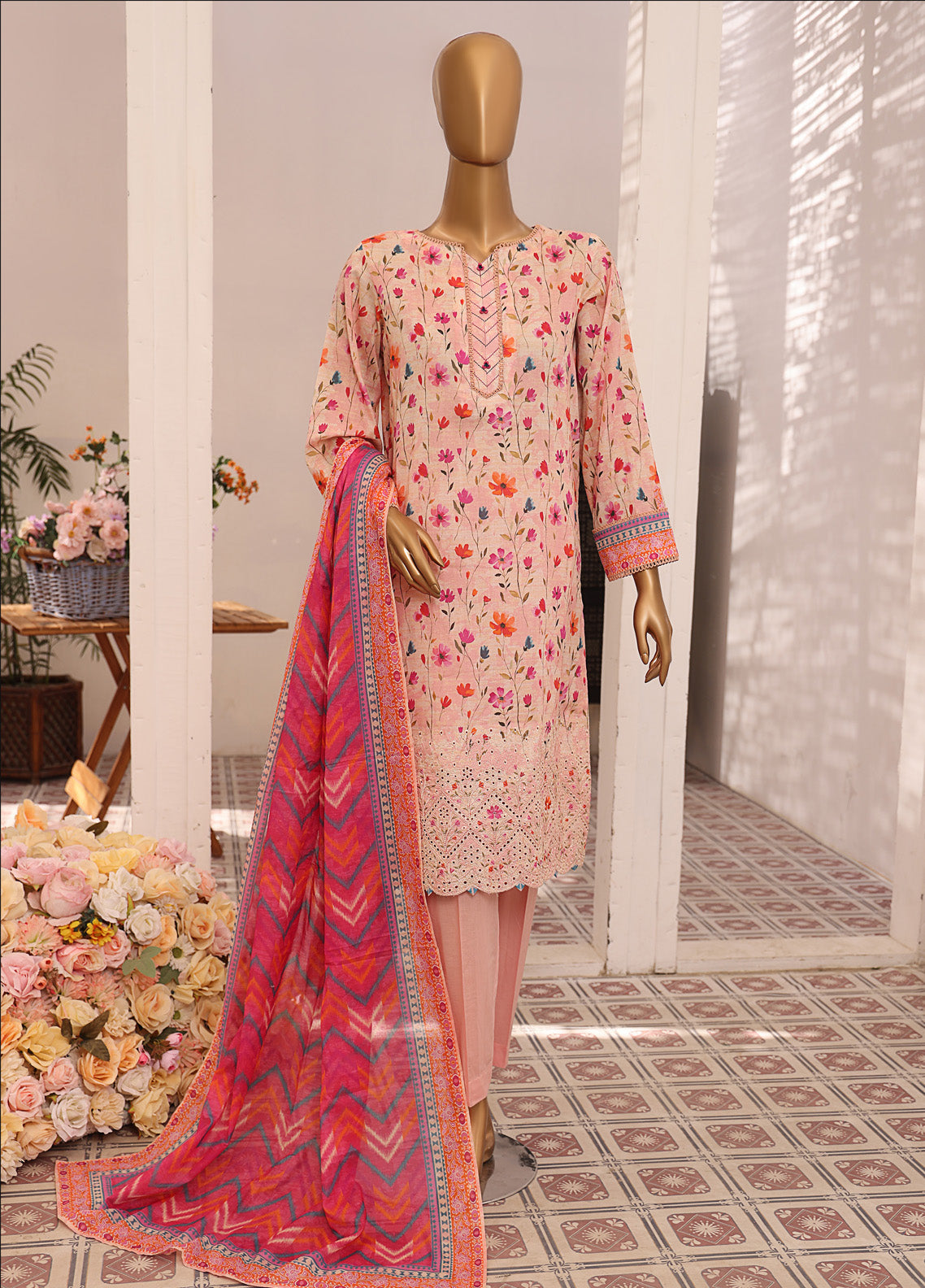 Asasa By HZ Textile Embroidered Lawn 3 Piece Unstitched Suit HZ25APE AJE-306 Asasa By HZ Textile Embroidered Lawn 3 Piece Unstitched Suit HZ25APE AJE-306