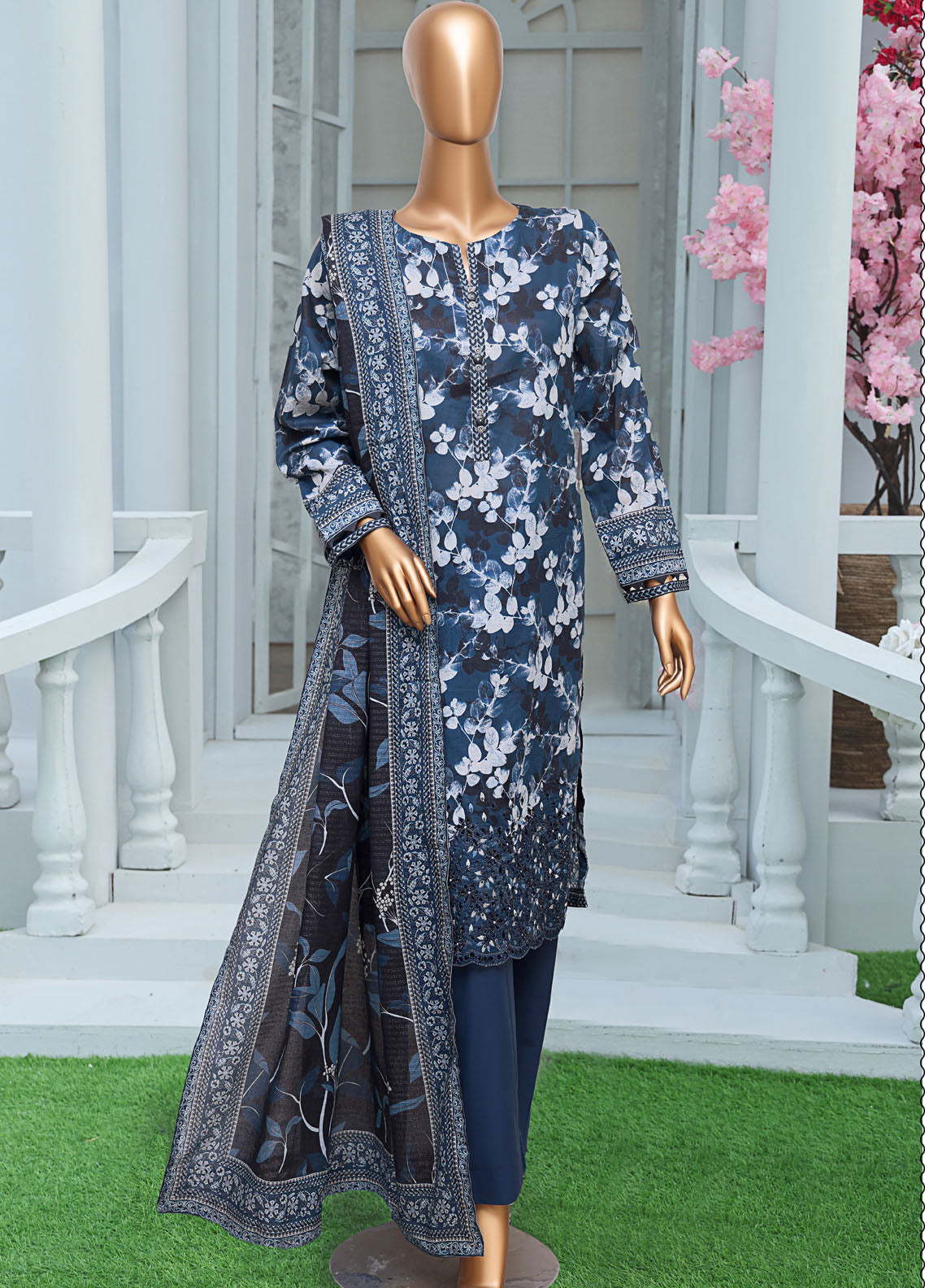 Asasa By HZ Textiles Embroidered Lawn 3 Piece Unstitched Suit HZ25AV2 AEC-613 Asasa By HZ Textiles Embroidered Lawn 3 Piece Unstitched Suit HZ25AV2 AEC-613