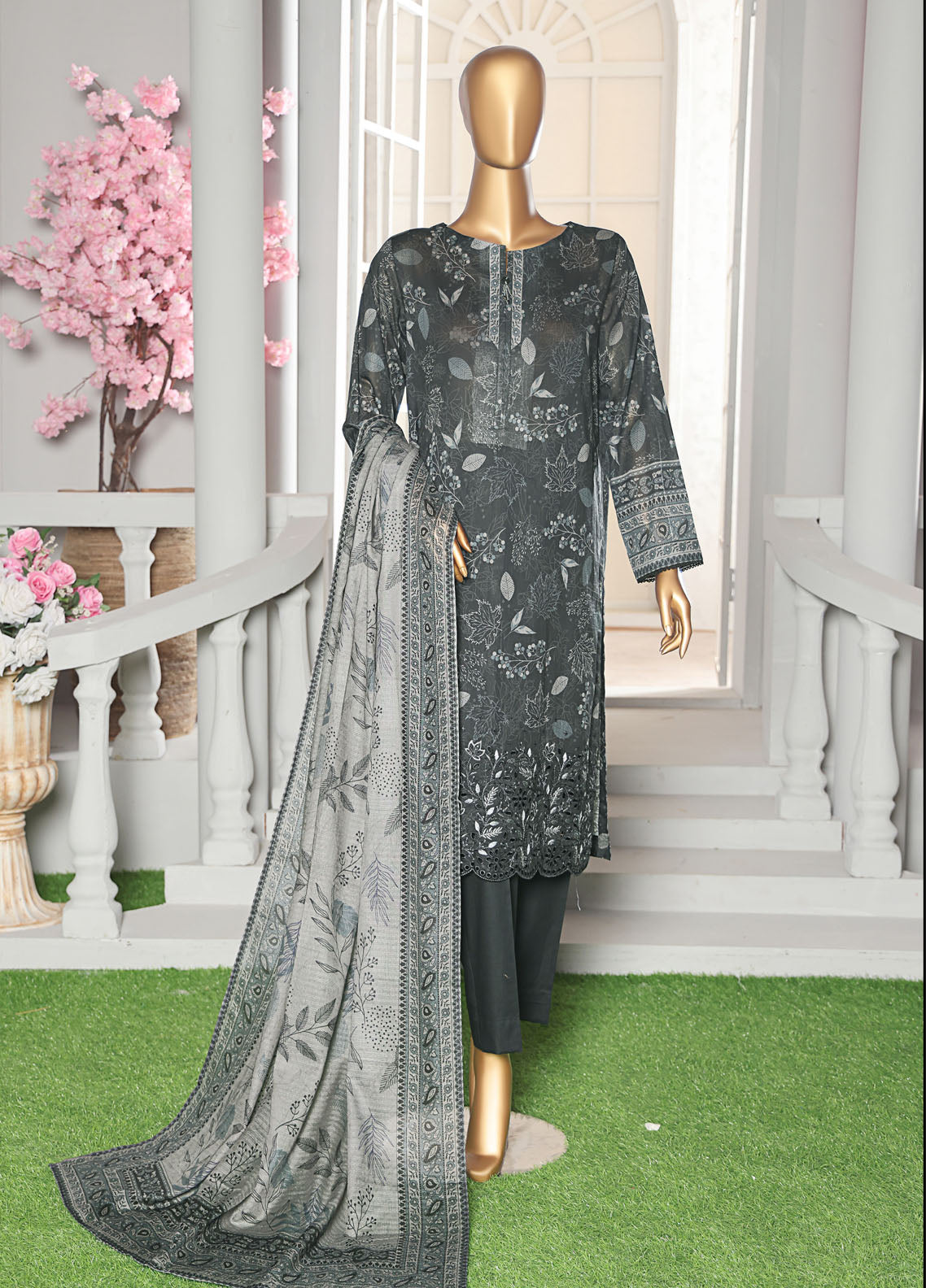 Asasa By HZ Textiles Embroidered Lawn 3 Piece Unstitched Suit HZ25AV2 AEC-614 Asasa By HZ Textiles Embroidered Lawn 3 Piece Unstitched Suit HZ25AV2 AEC-614