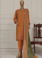 Asasa HZ Textile Digital Printed Embroidered Lawn 3 Piece Unstitched Suit HZ25AV1 AEL-254