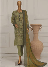 Asasa HZ Textile Digital Printed Embroidered Lawn 3 Piece Unstitched Suit HZ25AV1 AEL-256
