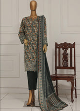 Asasa HZ Textile Digital Printed Embroidered Lawn 3 Piece Unstitched Suit HZ25AV1 AEL-259
