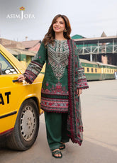 Asim Jofa Embroidered Lawn 3 Piece Unstitched Suit AJ25EL AJUBF-41