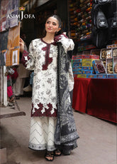 Asim Jofa Embroidered Lawn 3 Piece Unstitched Suit AJ25EL AJUBF-52