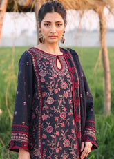 Asim Jofa Embroidered Lawn 3 Piece Unstitched Suit AJ25L D-AJELL-01