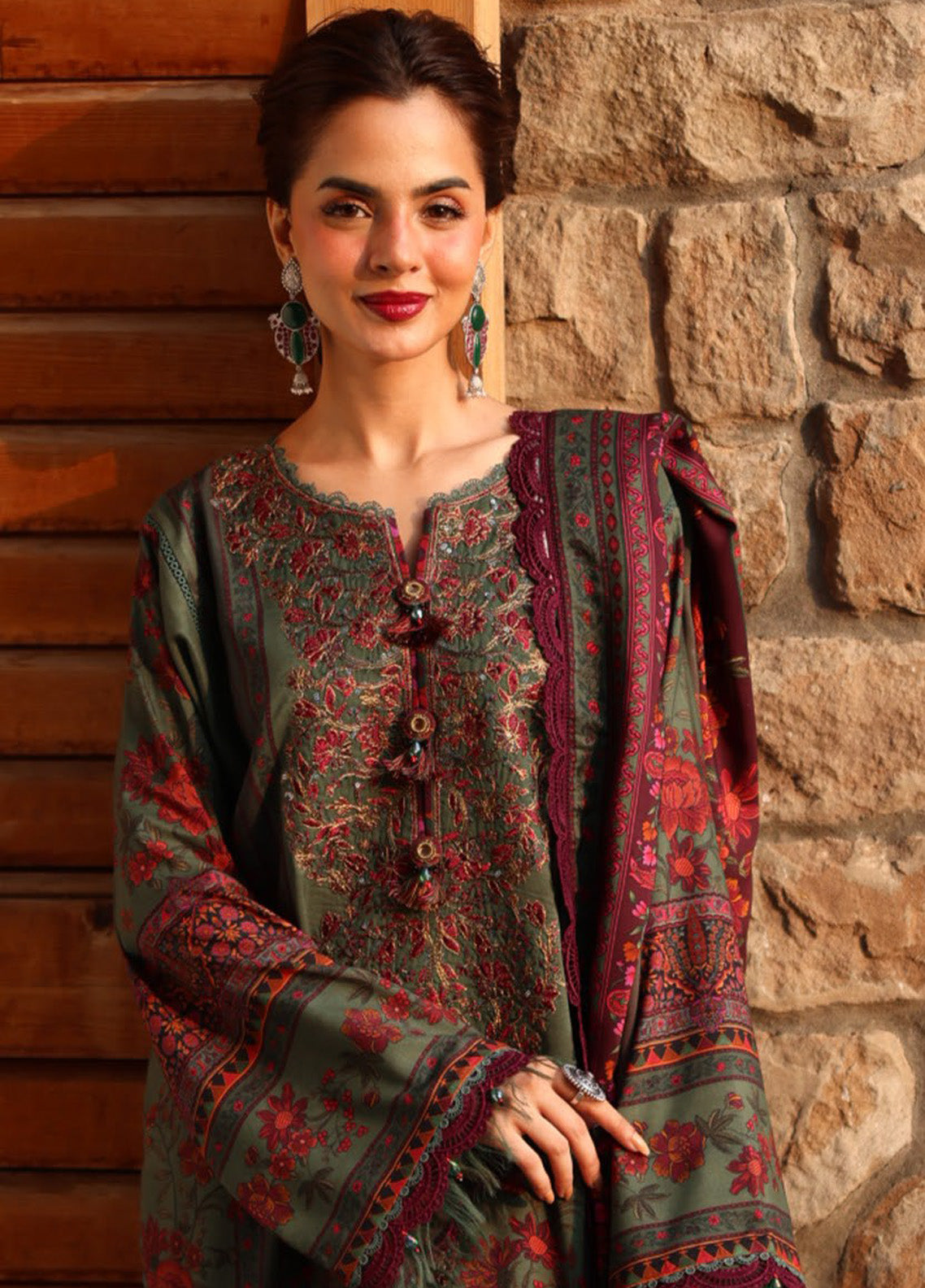 Asim Jofa Embroidered Viscose Winter 3 Piece Unstitched Suit AJ24UW AJUW-17 Asim Jofa Embroidered Viscose Winter 3 Piece Unstitched Suit AJ24UW AJUW-17
