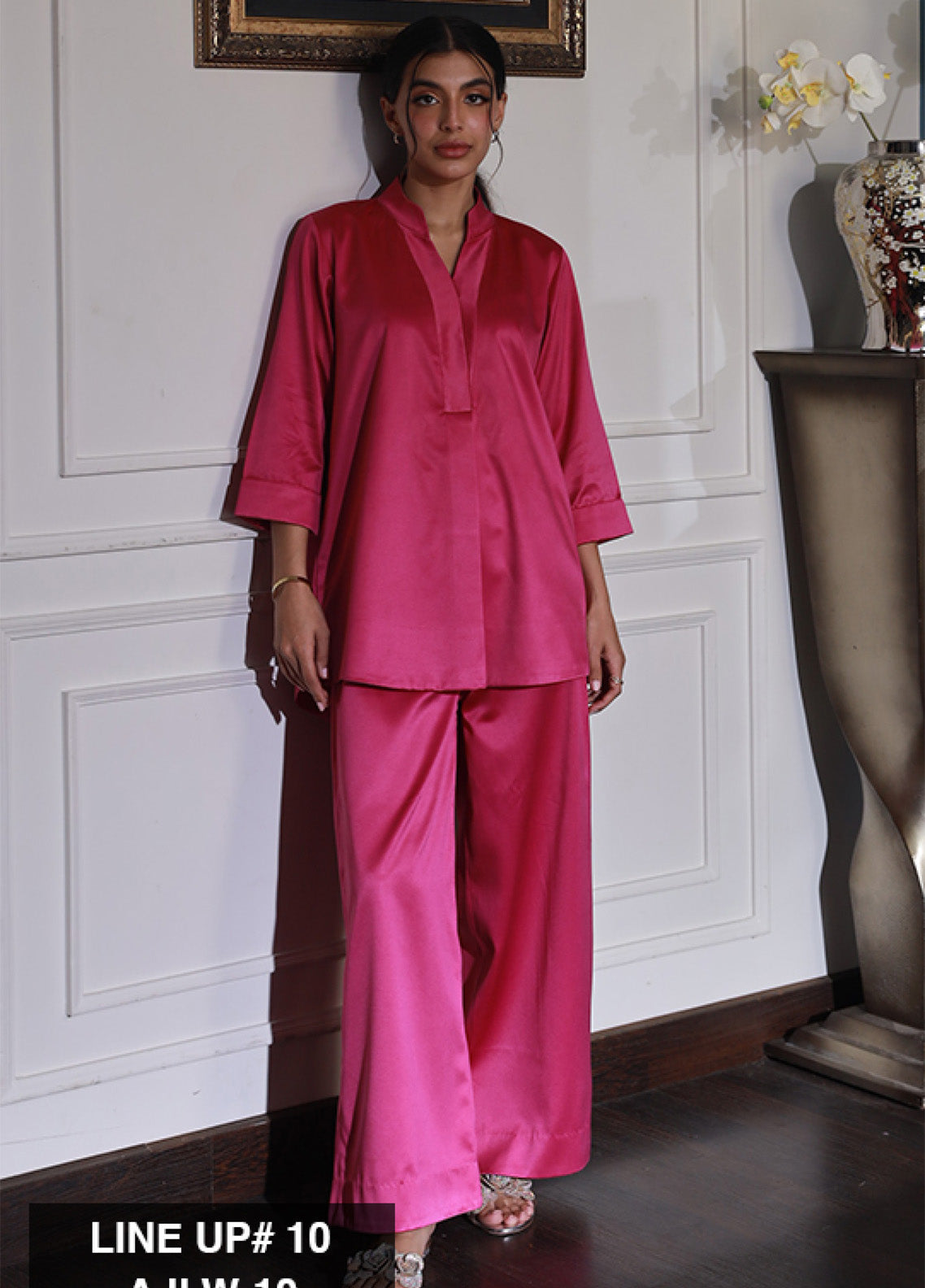 Asim Jofa Lounge Wear Satin Silk 2 Piece Stitched Suit AJ24LW AJLW-10 Asim Jofa Lounge Wear Satin Silk 2 Piece Stitched Suit AJ24LW AJLW-10