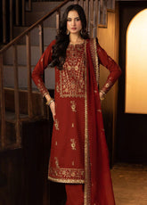 Asim Jofa Luxury Festive Embroidered Silk 3 Piece Unstitched Suit AJ25LFD3 AJLLF-18