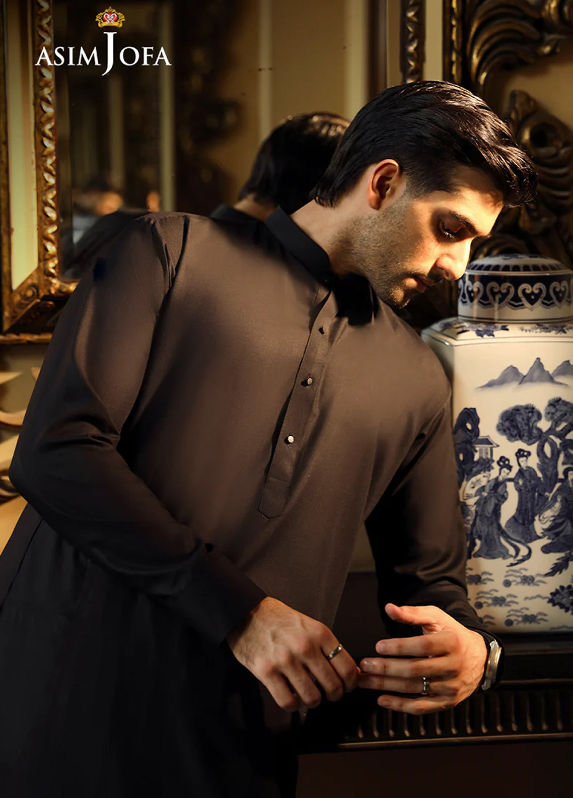 Asim Jofa Men Wash & Wear 2 Piece Unstitched Suit AJ24MB AJMB-02 Asim Jofa Men Wash & Wear 2 Piece Unstitched Suit AJ24MB AJMB-02