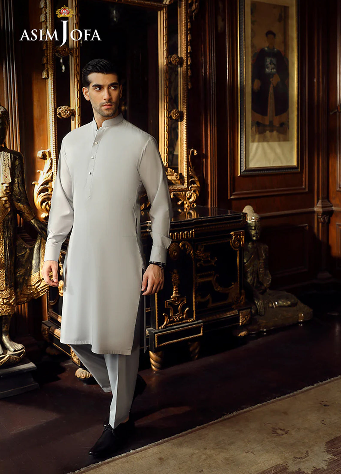 Asim Jofa Men Wash & Wear 2 Piece Unstitched Suit AJ24MB AJMB-08 Asim Jofa Men Wash & Wear 2 Piece Unstitched Suit AJ24MB AJMB-08